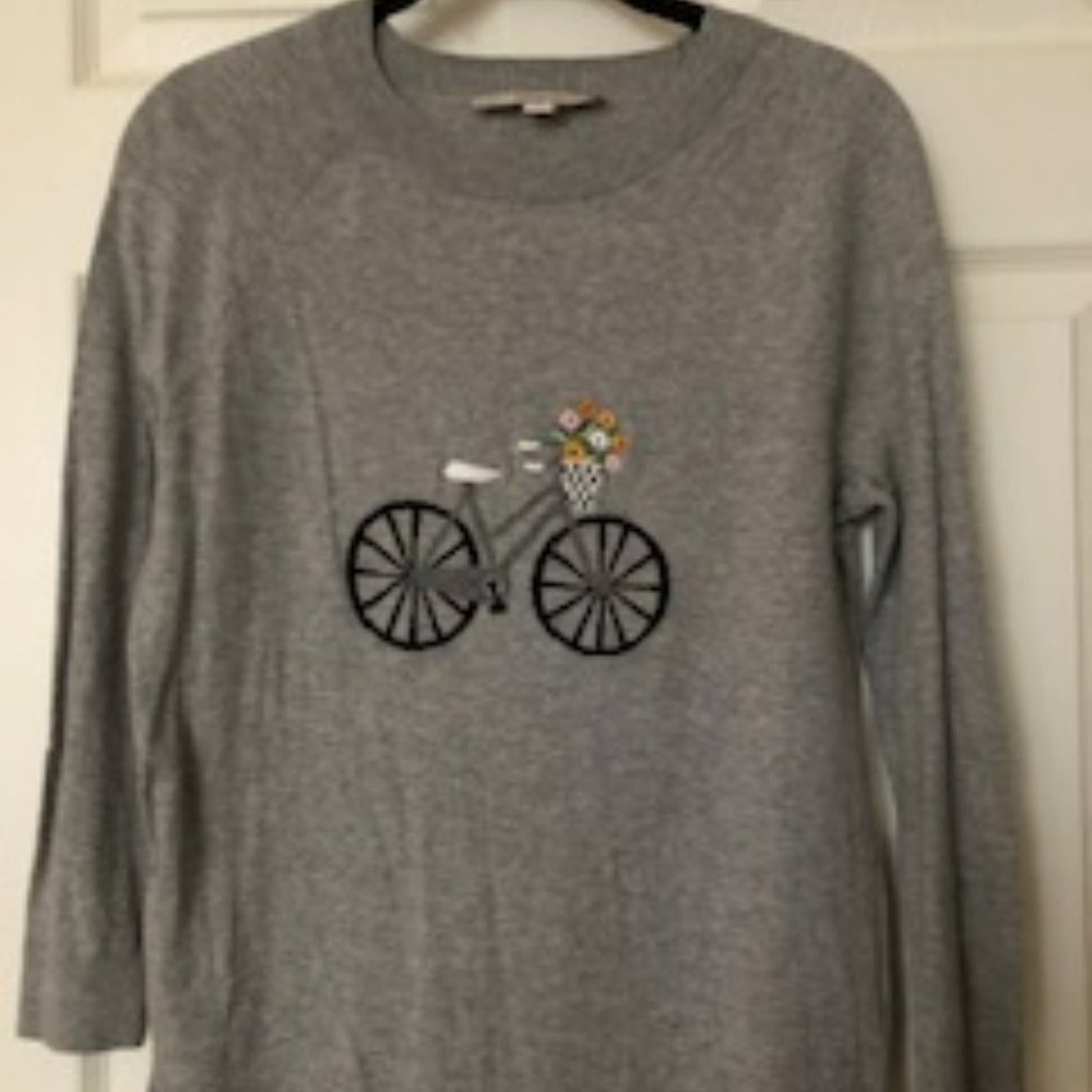 Loft size S embroidered bike sweater